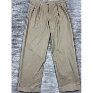 Axist Pants Mens 44X32 Beige Pleated‎ Cuffed Hem Casual